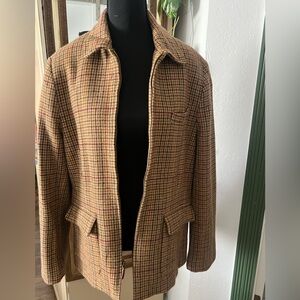 Ralph Lauren woman’s Brown Plaid Lightweight Zip Jacket
